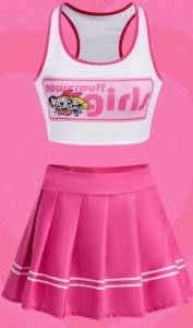 Kids Costumes to Hire - Power Puff - GIRLS crop top & mini skirt  - SMALL